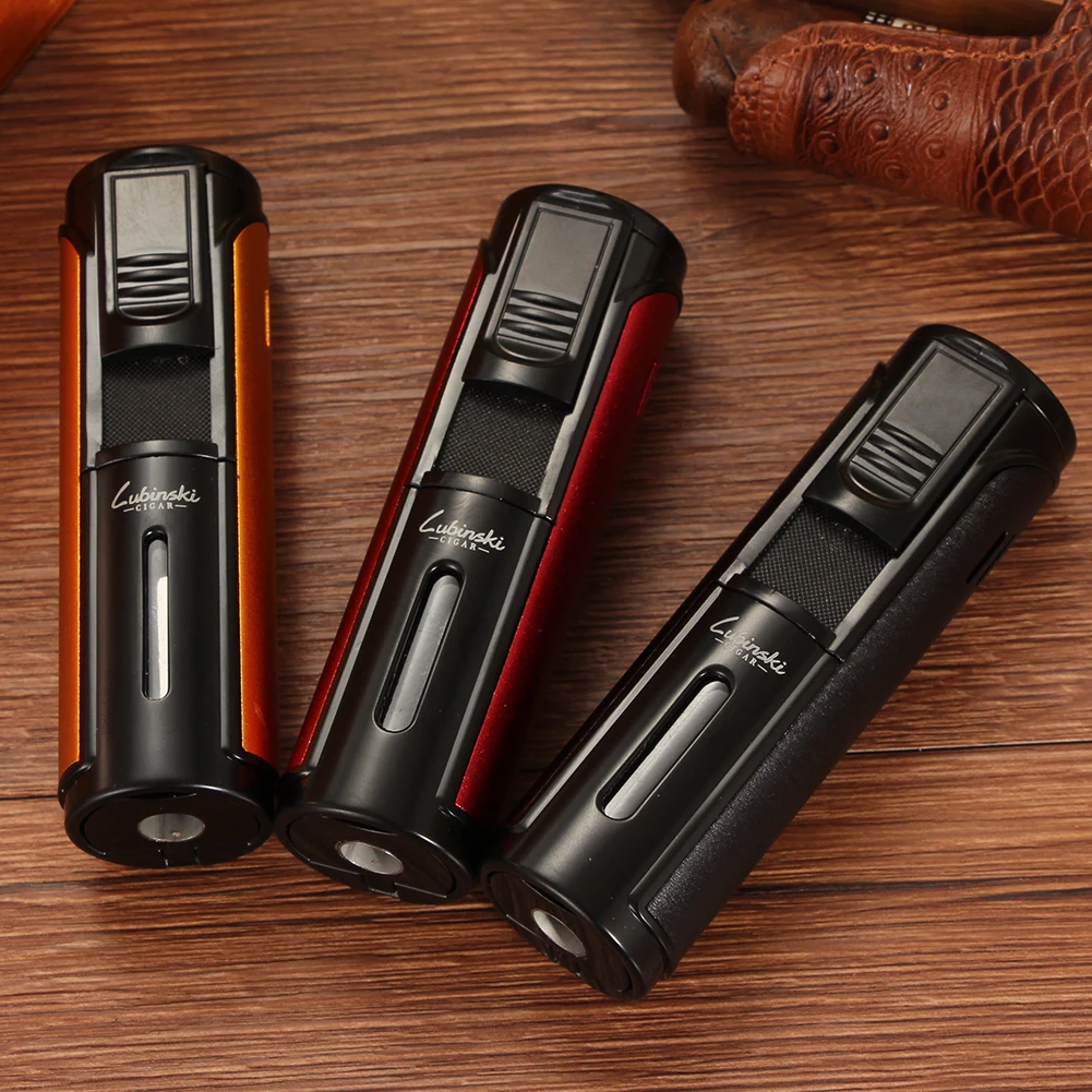 LUBINSKI металлическая зажигалка для сигар два в одном табачная дрель полезная