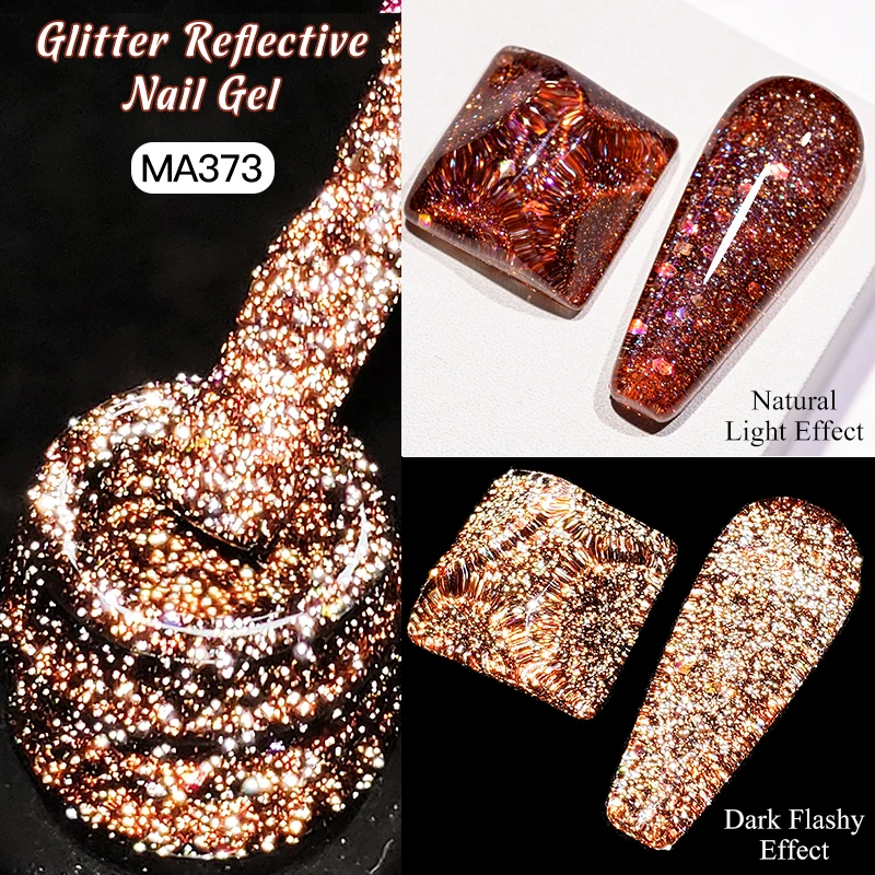 MEET ACROSS 7ML Светоотражающий гель лак для ногтей пропитанный УФ - гелем цветной