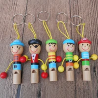 mini wood cute cartoon pirate whistle 10 pieces set wholesale lots bulk children whistling baby wooden toy kindergarten supplies