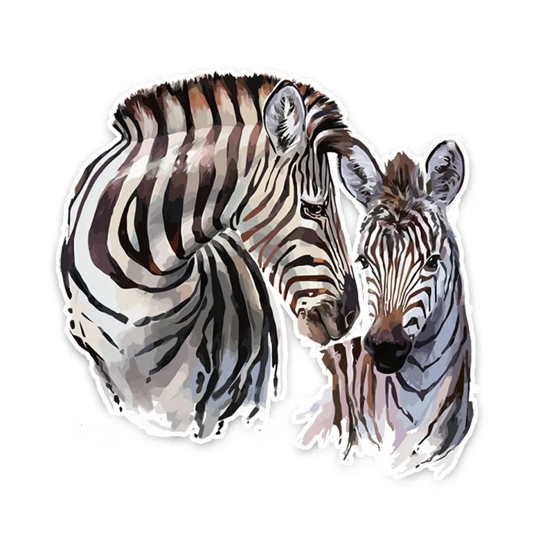 

Fun Animal Two Zebras Horse PVC Car Sticker Decal Decor Graphical Pegatinas Para Coche F135