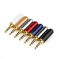 10100pcs jack 2 5 mm earphone plug 4 poles audio 2 5mm connector for 4 2mm upgrated cable solder metal alloy headphone adapter