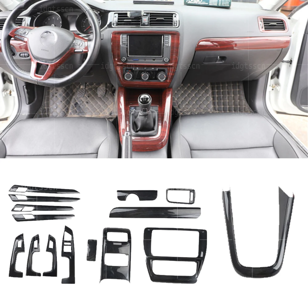 

Внутренняя отделка автомобиля из углеродного волокна, полная яркость, аксессуары, наклейка, интерьерная отделка для VW Sagitar B8 2015-2018