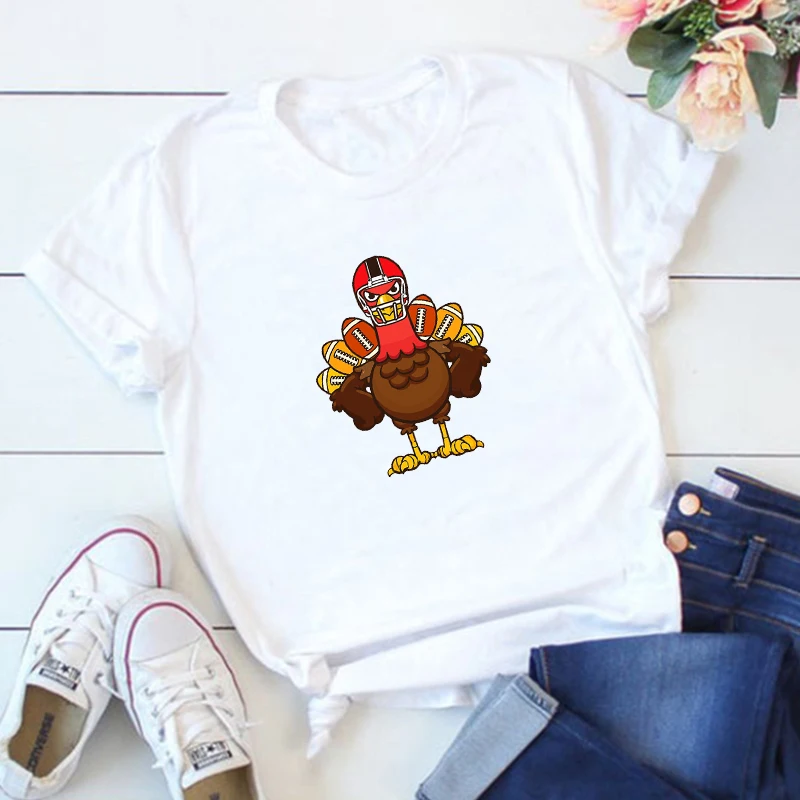

Cool Thanksgiving Football Graphic Tee Thankful T Shirt Thanksgiving Clothing Women Fall Plus Fashion Women Black Top