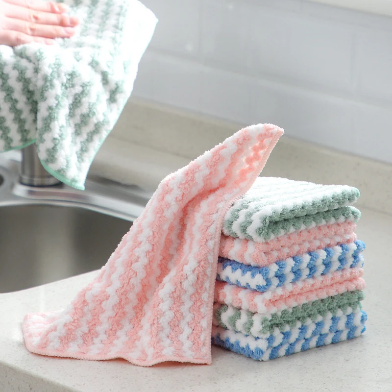 

25*25cm Super Absorbent Cleaning Cloth Window Glass Car Floor Duster Scouring Pad Soft Cloth Wash Towel Home Kitchen Supplies