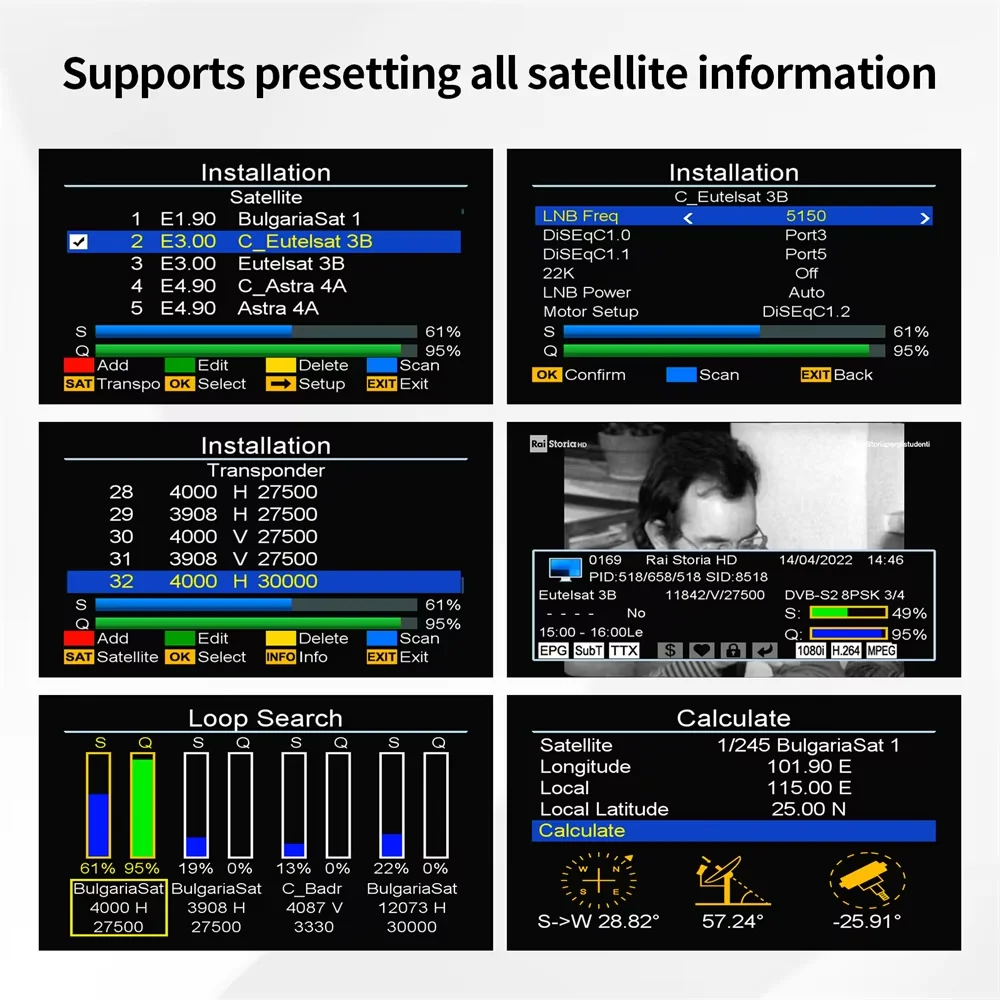 Фото GTMEDIA V8 Finder 2: Измеритель-искатель спутникового сигнала DVB-S/S2/S2X с 3,5-дюймовым ЖК-дисплеем 1080P, портом Type-C (аналог Freesat Finder Meter) №4