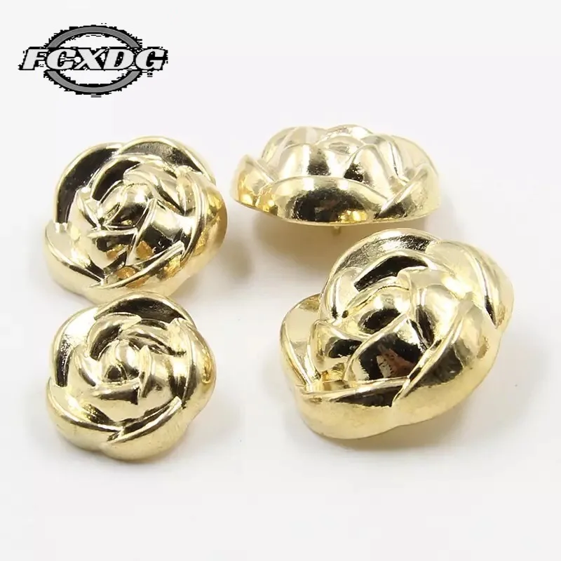 

10pcs 10/15/20/25mm Fashion Women's Clothing Buttons Golden Flower Buttons for Clothing Sewing Vintage Metal Buttons for Shirt