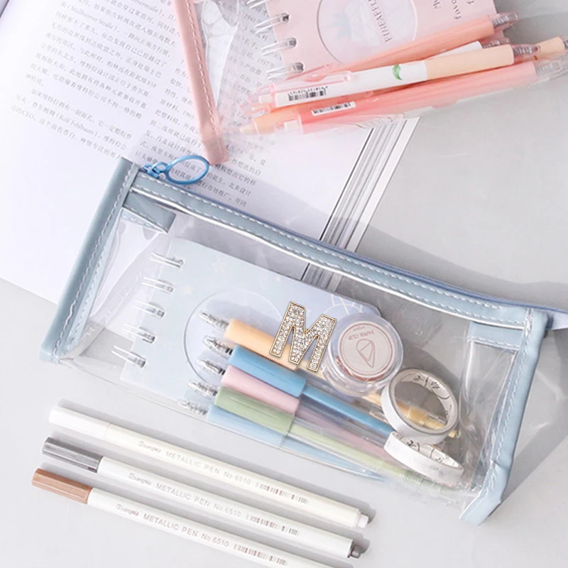 

Pencil Pouch Pen Bag Girls Kawaii Stationery Large Capacity Zipper Pencil Case Transparent Pen Box Storage Bag School Supplies
