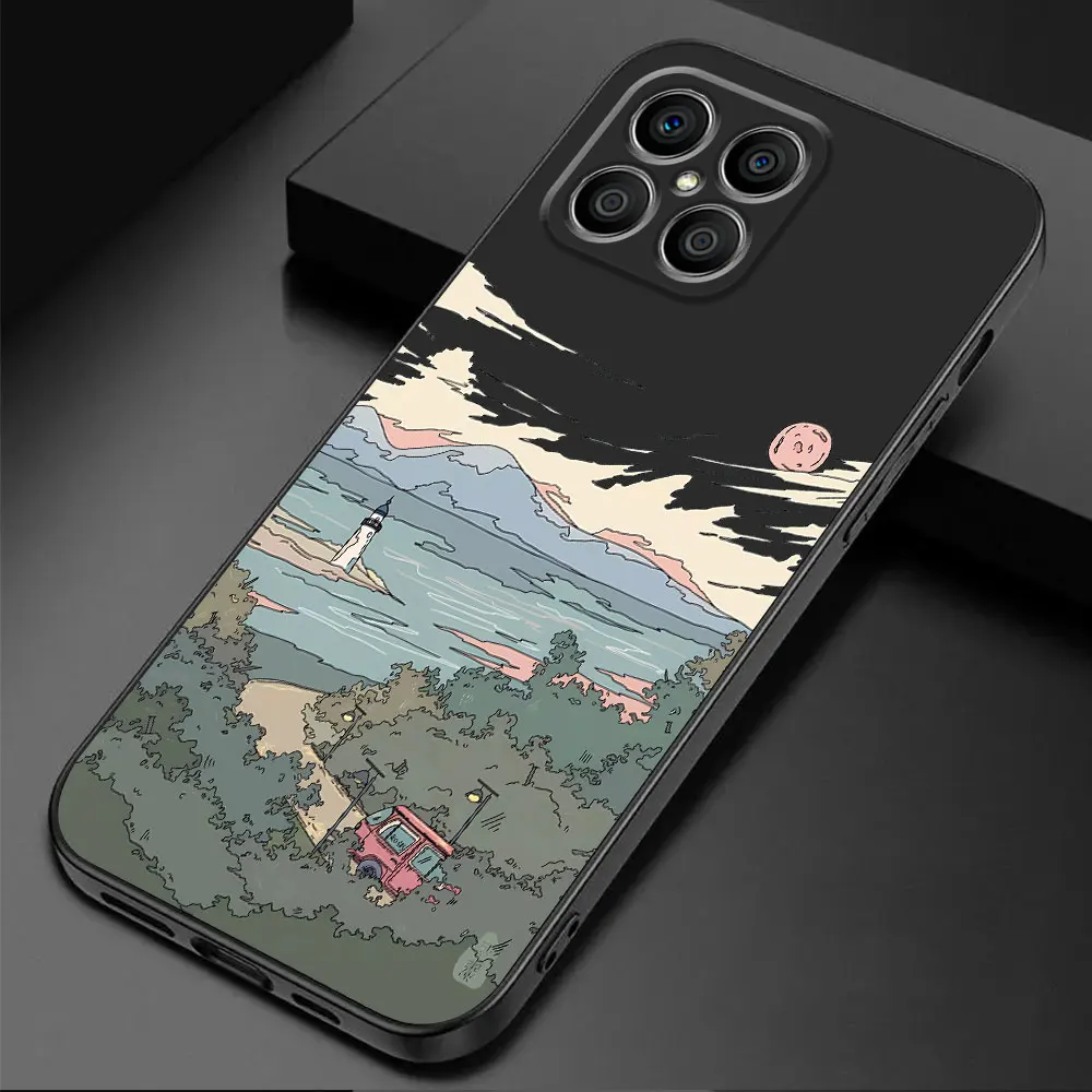 Силиконовый противоударный чехол для Honor 90 Pro X7 X9a Magic5 Lite 70 X6a X8 8X X6 X8a