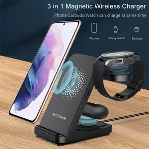 3 in 1 Wireless Charger Station Dock For Samsung Galaxy S22 S21 S20 Ultra Watch 4 3 Active 2 Magneti