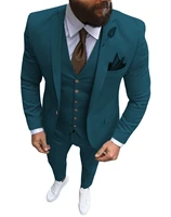 fashion oil green notch lapel one button men suits 3 pieces costume homme groom wedding terno masculino slim fit best man blazer