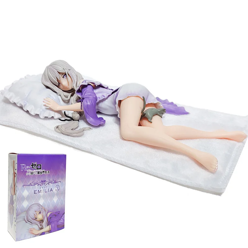 

Anime Re:Life In A Different World From Zero Figure Emilia Figura Sleeping Position Emiria Figurine PVC Action Figures Model Toy