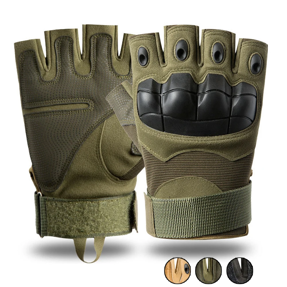 

Outdoor Tactical Gloves Military Training Army Sport Work Half Finger Gloves For Climbing Shooting Hunting Riding Cycling WS02
