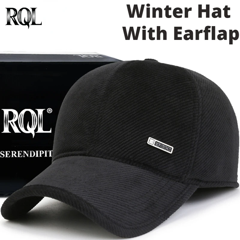 Winter Hat with Ears Flap for Men Baseball Cap Corduroy Sports Hat Dad Hat Sports Trucker Hat Keep Warm Windproof 2022 Snapback