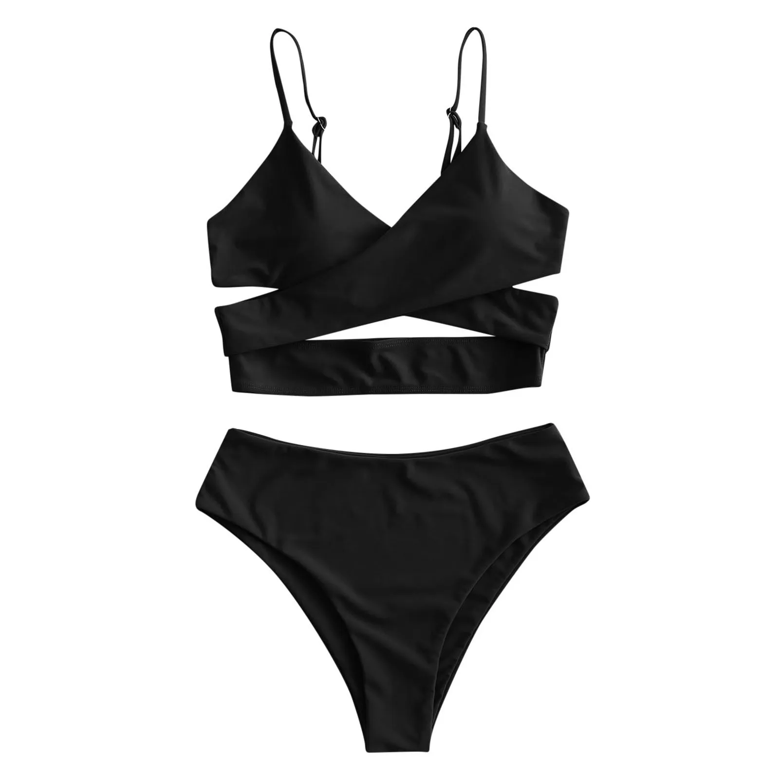 

Control Swimsuit High Waisted Women's Tankini Bikini Swimwear Piece Tummy Two Swimwears Tankinis Set