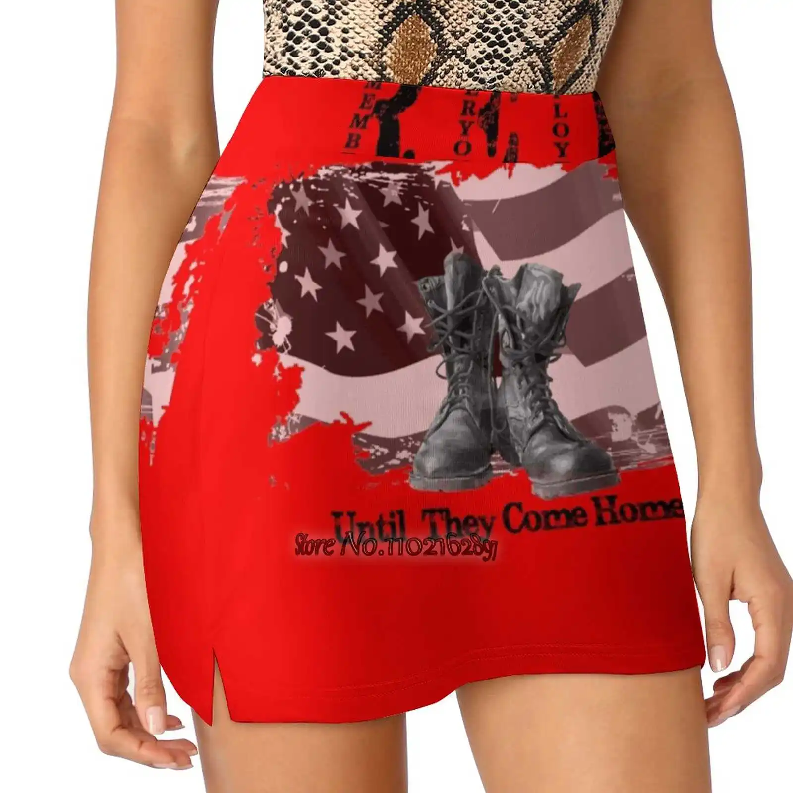 

Red Friday Military Deployed Tshirts - Until They Come Home Trending Fashion Skirt Summer Printed Women Sport Skirts