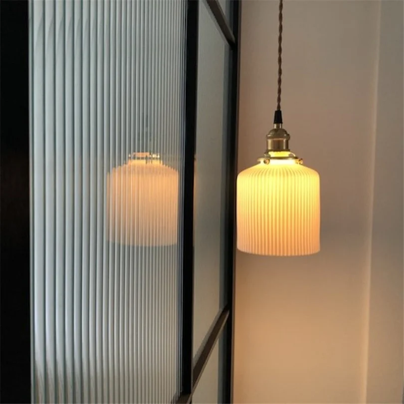 Japanese Vintage Ceramic Bedside Bedroom Pendant Lights Nordic Ceiling Light Hanglamp Tea Room Bar Cafe Kitchen Hanging Lamp
