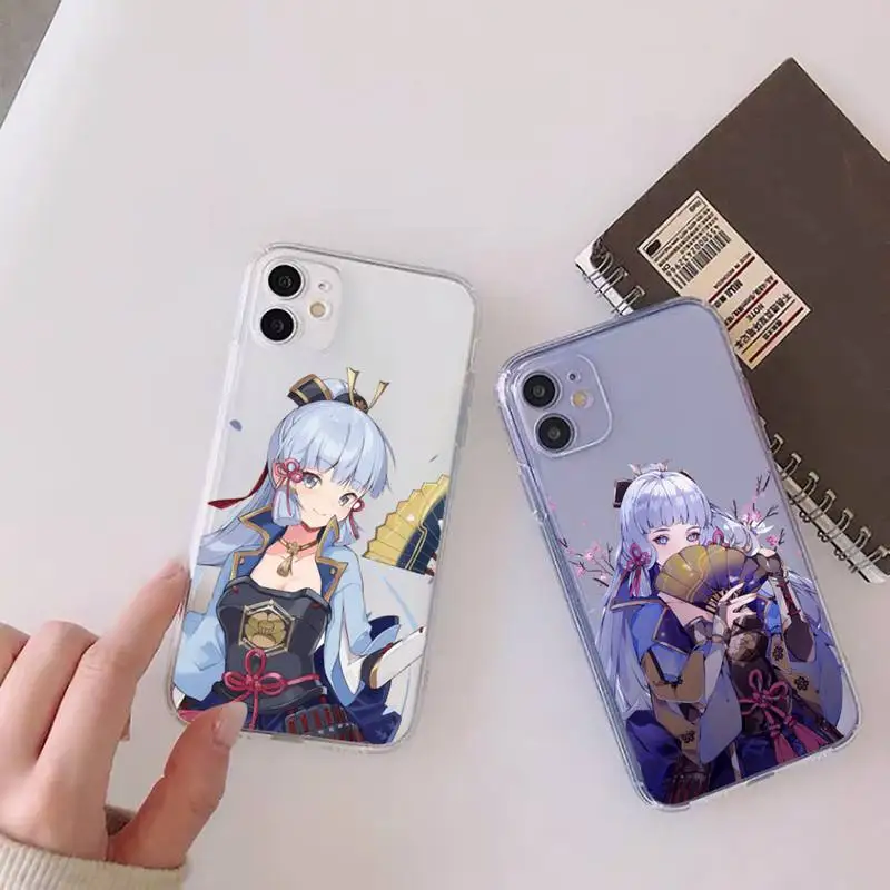 

Genshin Impact Kamisato Ayaka Phone Case Transparent soft For iphone 11 13 12 14 x xs xr pro max mini plus