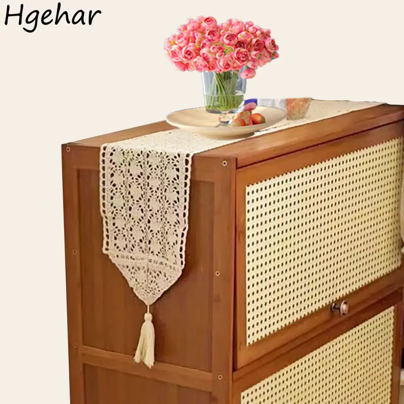 

Полый вязаный крючком стол в винтажном скандинавском стиле домашняя Пыленепроницаемая Декоративная скатерть журнальный столик флаги для ...