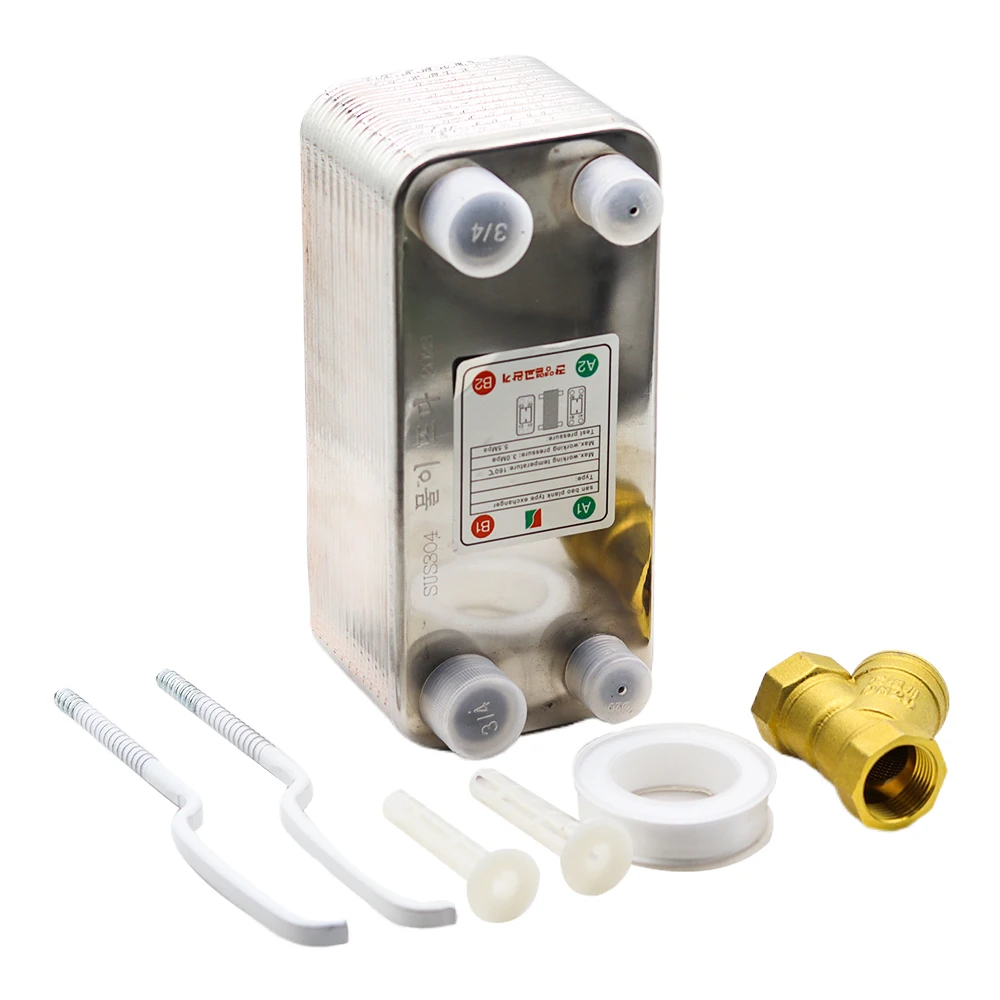 

24 Plates Heat Exchanger Beer Wort Chiller Cooler SUS 304 Stainless Steel For Homebrew Beer