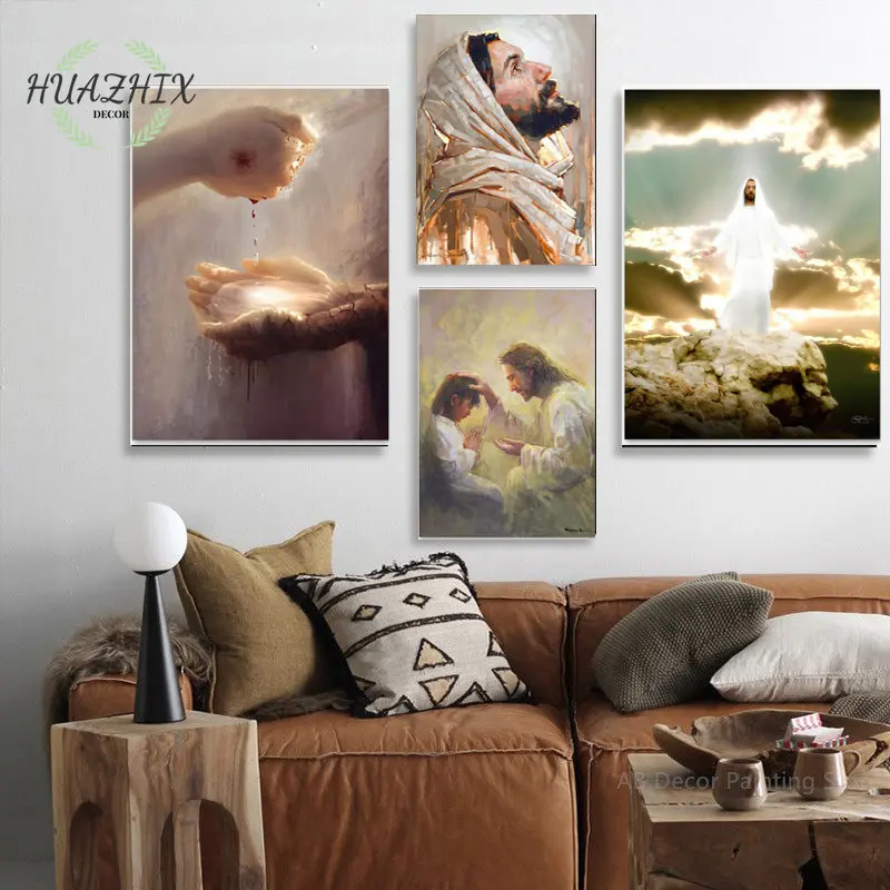 

Holy Light Leader Christ Jesus Hand Of God Poster Canvas Painting HD Prints Wall Art Pictures for Living Room Home Church Decor