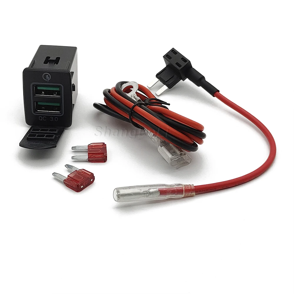 Автомобильная Быстрая зарядка QC 3 0 двойной разъем USB синий красный зеленый