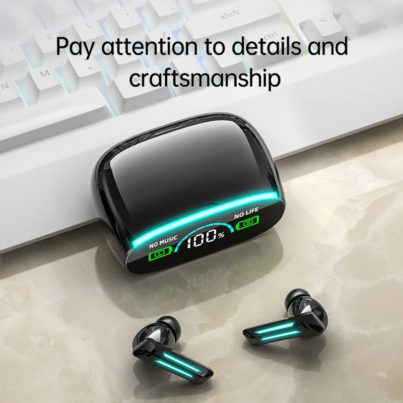 

Digital Display Wireless Headset Bluetooth Headset Gaming Earphone With Mic Low Delay Waterproof Earbuds For Xiaomi Tws In-ear