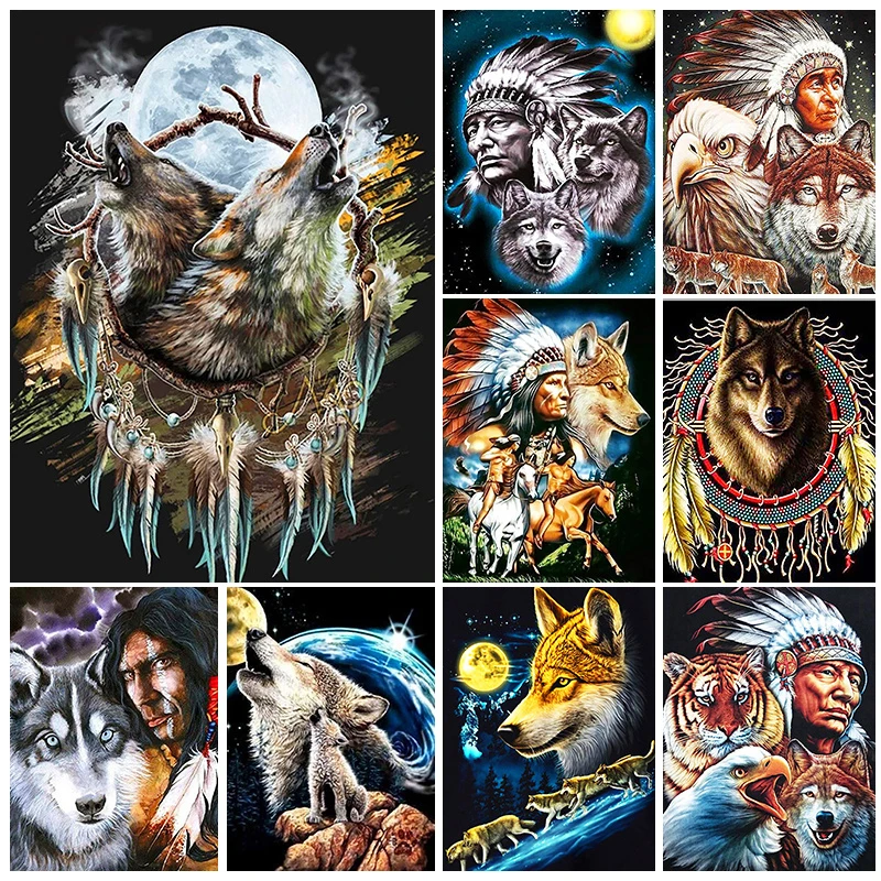 

Алмазная живопись "сделай сам" 5D, полная вышивка, родовые животные, тотем, Алмазная мозаика, инкрустированная вручную, искусственная вышивка...