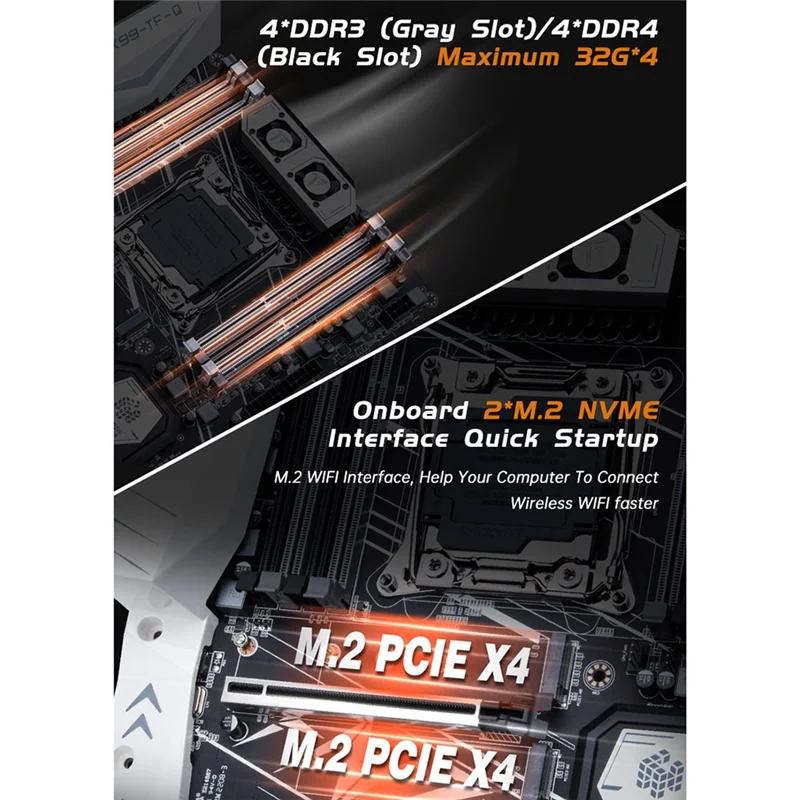 Материнская плата HUANANZHI X99 TF Q с XEON E5 2666 V3 CPU MOS FAN DDR3 DDR4 RECC комбинированный комплект