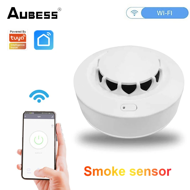 

Ceiling Mounting Universal Tuya Smoke Alarm Remote Control Wireless 80db Sound Alarm Wireless Smoke Detector Smoke Detector
