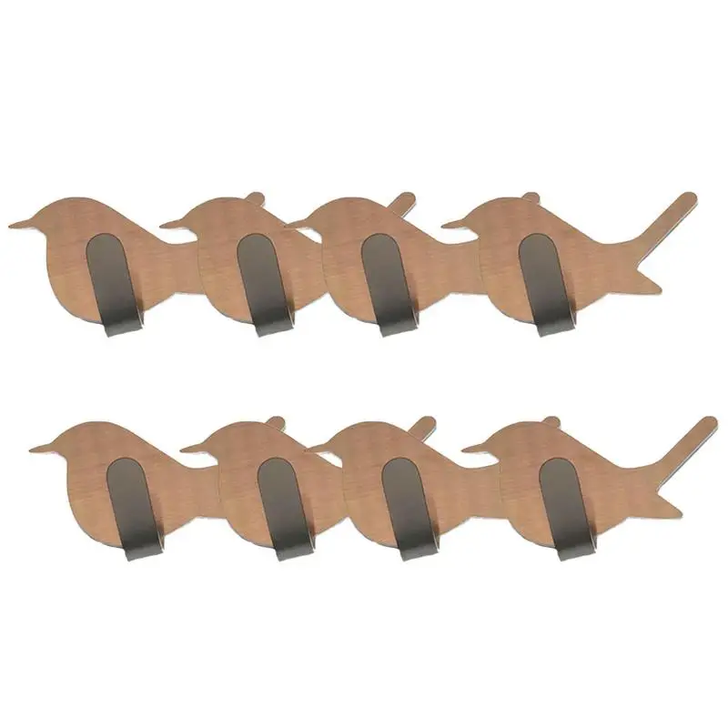 

Sticky Wall Hooks 8 Pieces Stainless Steel Bird Shaped Hanger No Punching Kitchen Shower Towel Hook Adhesive Door Hooks Wall