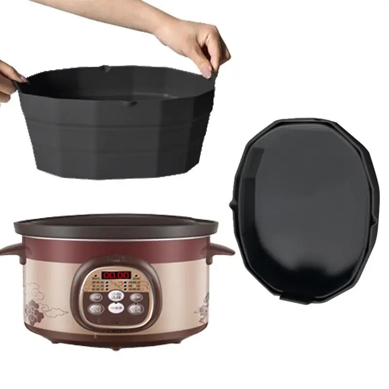 

Силиконовый разделитель для кастрюль, термостойкий силиконовый вкладыш для медленной плиты, антипригарный аксессуар для медленной плиты маленького и большого размера