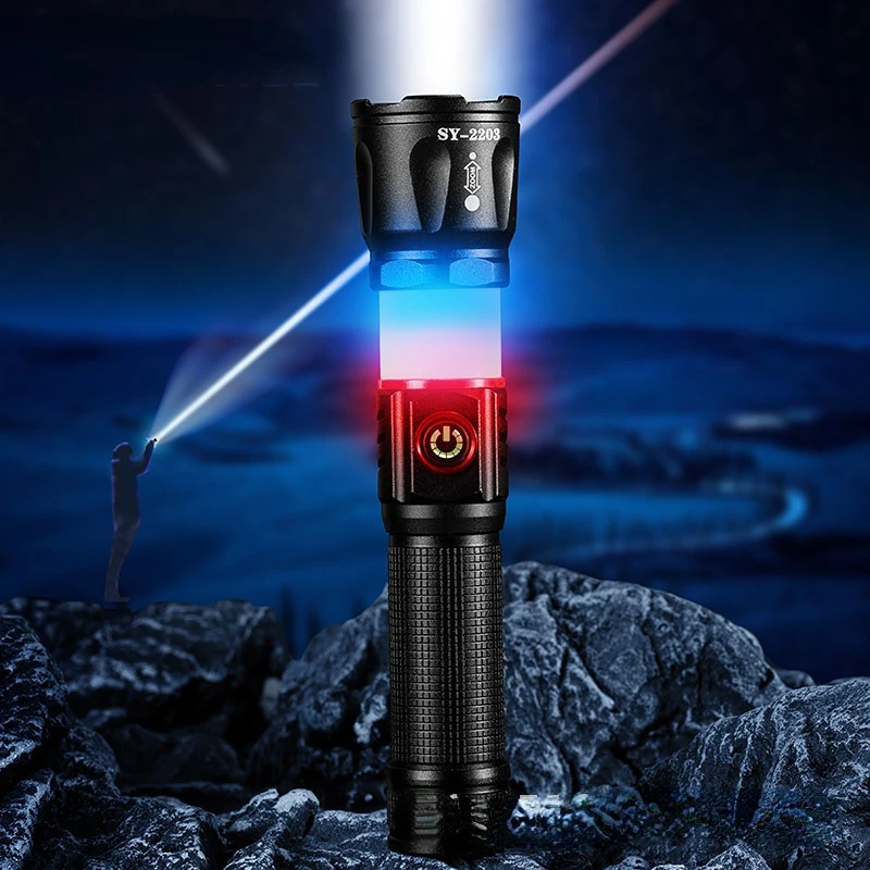 Rechargeable Flashlights Torches Magnetic Bright Zoom Powerful LED COB Torch Tactical Pocket Flashlight USB Rechargeable Camping