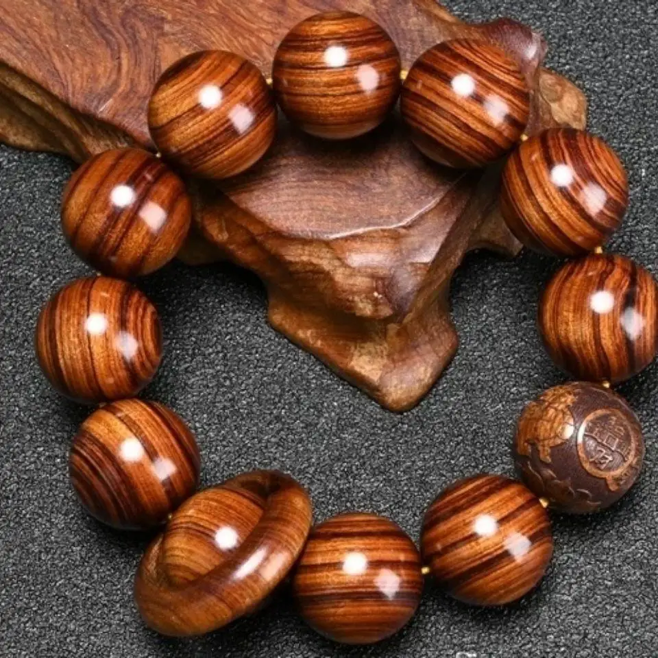 Scented Rosewood Bracelet Beads Men and Women Bracelet Agarwood Sandalwood Incense Pterocarpus Santalinus Ebony Rosary Ornament