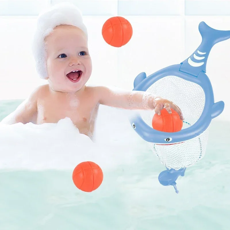 

Baby Bath Toy Toddler Water Toys Bathroom Bathtub Showers Swimming Pools Shooting Basketball Hoop Play Set Cute Shark Dinosaur