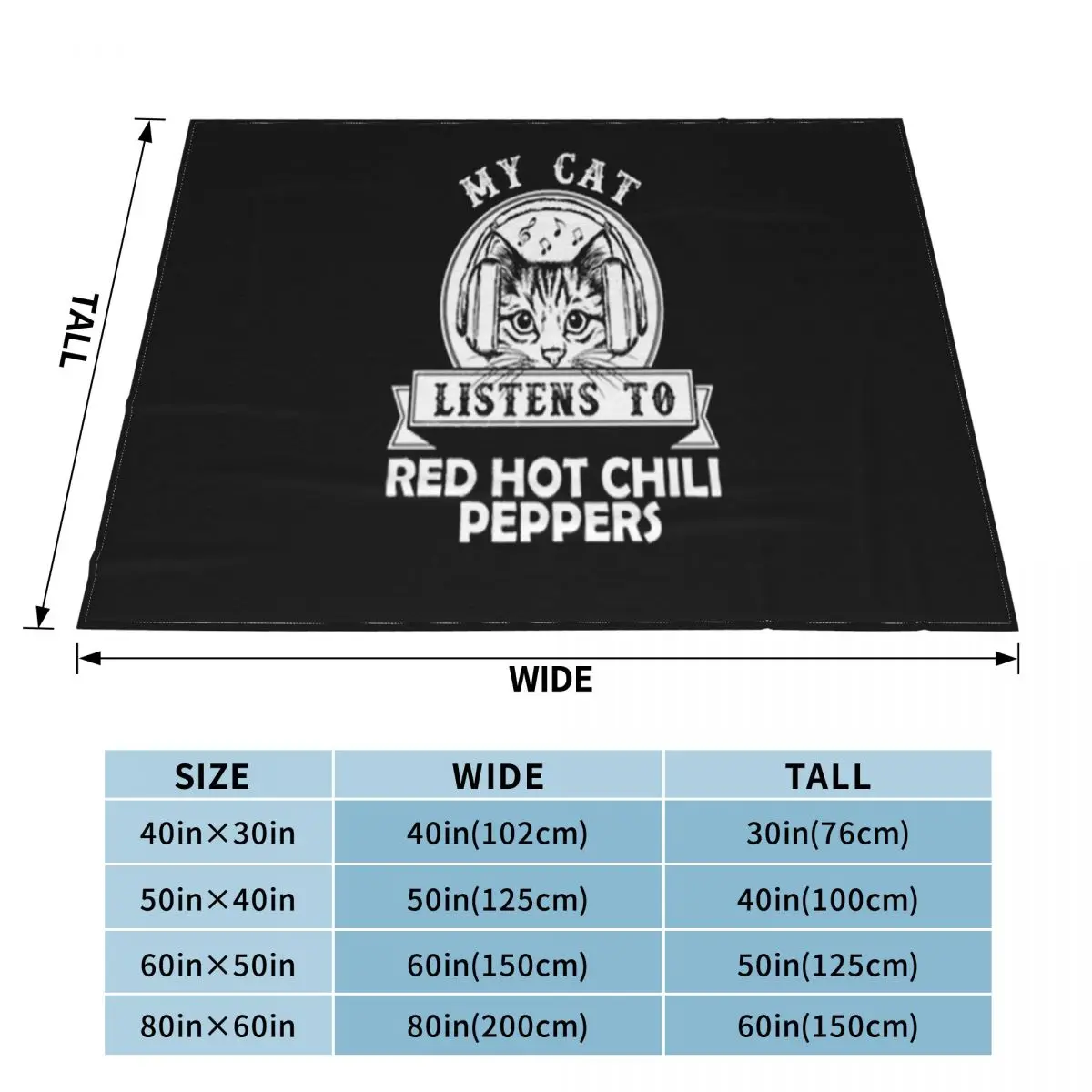 My Cat Sisten To Red Hot Chily Pepper Наушники Дети 2021 последняя акция верхнее музыкальное одеяло