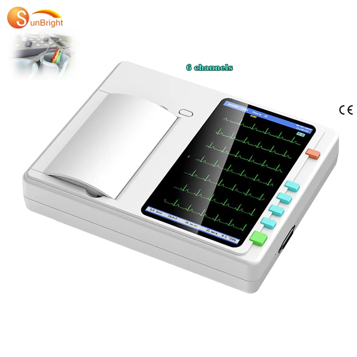 

Sunbright hot selling portable 12 lead ECG 6 channel SUN-7062 with touch screen EKG machine