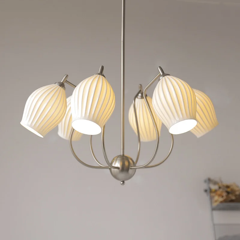 

Pendant Lamp Led Art Chandelier Light Room Decor Post Modern Luxury Ceramic British Medieval Living Creative China Garlic