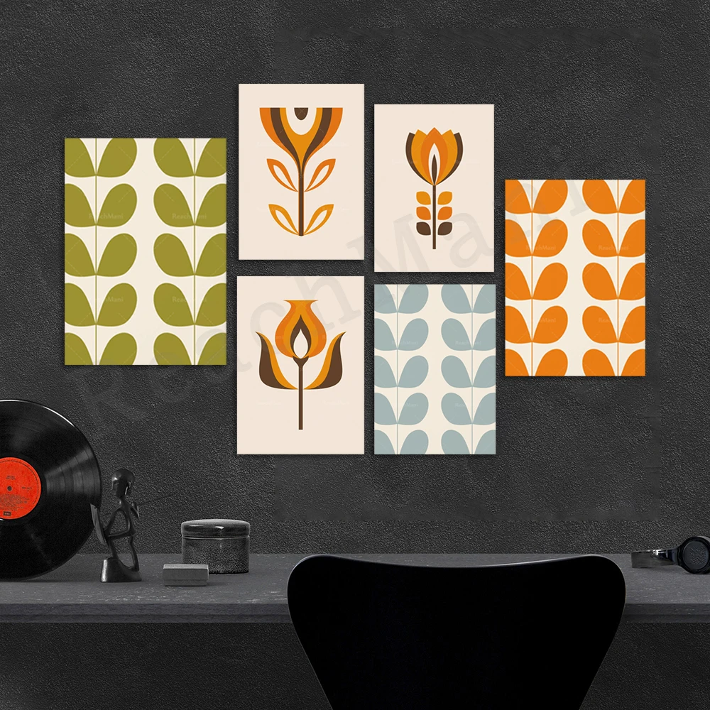 ArtModern абстрактный средневековый цветочный постер оранжевая Картина на холсте Настенная картина для гостиной домашний декор ArtModern абстрактный средневековый цветочный постер оранжевая Картина на холсте Настенная картина для гостиной домашний декор