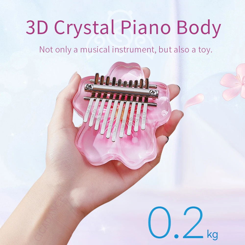 

Acrylic Kalimba 10 Key Mini Thumb Piano Crystals Finger Piano Keyboard Musical Instrument With Learning Book Gift For Adult Kids