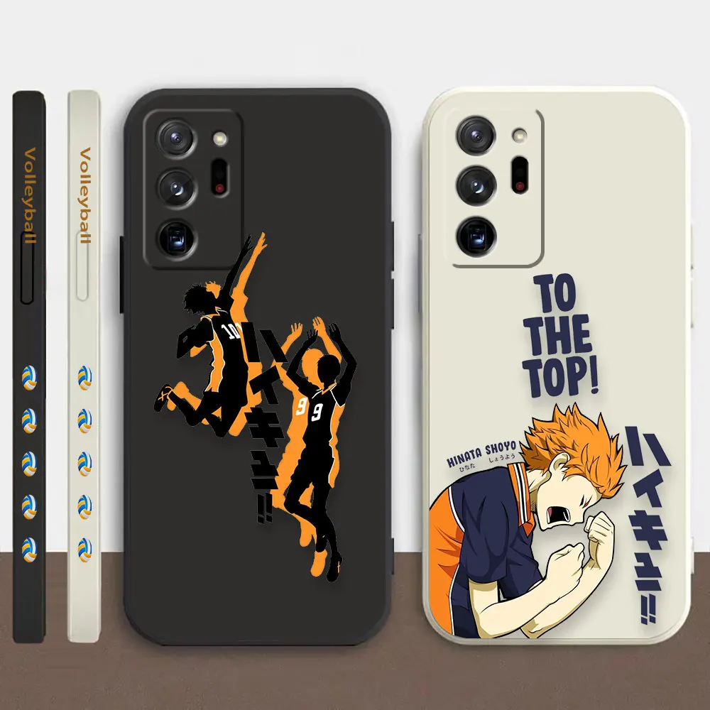 

Case For Samsung Galaxy A30 A20S A10S A14 Note 20 10 Pro Plus Lite 4G 5G Liquid silicone Case Japanese Anime volleyball College