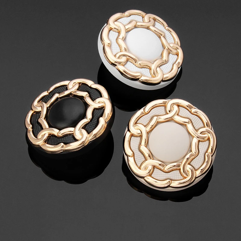

10pcs Metal Buttons Coat Suit Decorative Button Luxury Gold Edge Decorative Large DIY Sewing Button Accessories