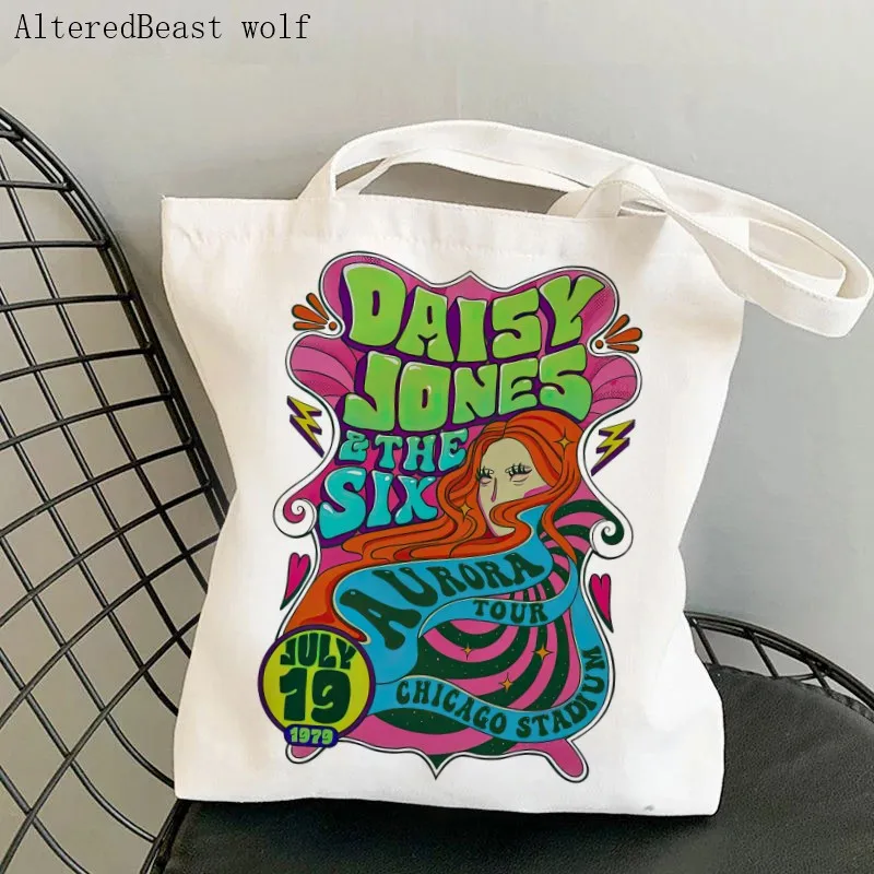 

Fashion Daisy Jones The Six Concert Custom Tote Bag women Harajuku shopper handbag girl Shoulder shopping bag Lady Canvas Bag