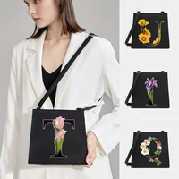 women shoulder messenger commute purse handbag designer small square bags flower letter series pattern crossbody tote bag