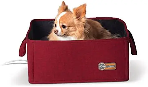 

PET PRODUCTS Thermo Basket Indoor Heated Cat Bed Foldable Red 15 X 15 Inches Coche perro Poop bag Cat backpack Dog supplies and