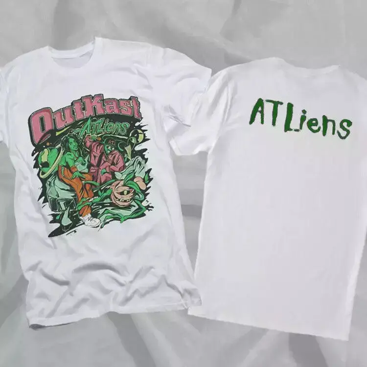 Outkast Atliens Unisex Vintage Rare White Double Sided T-Shirt