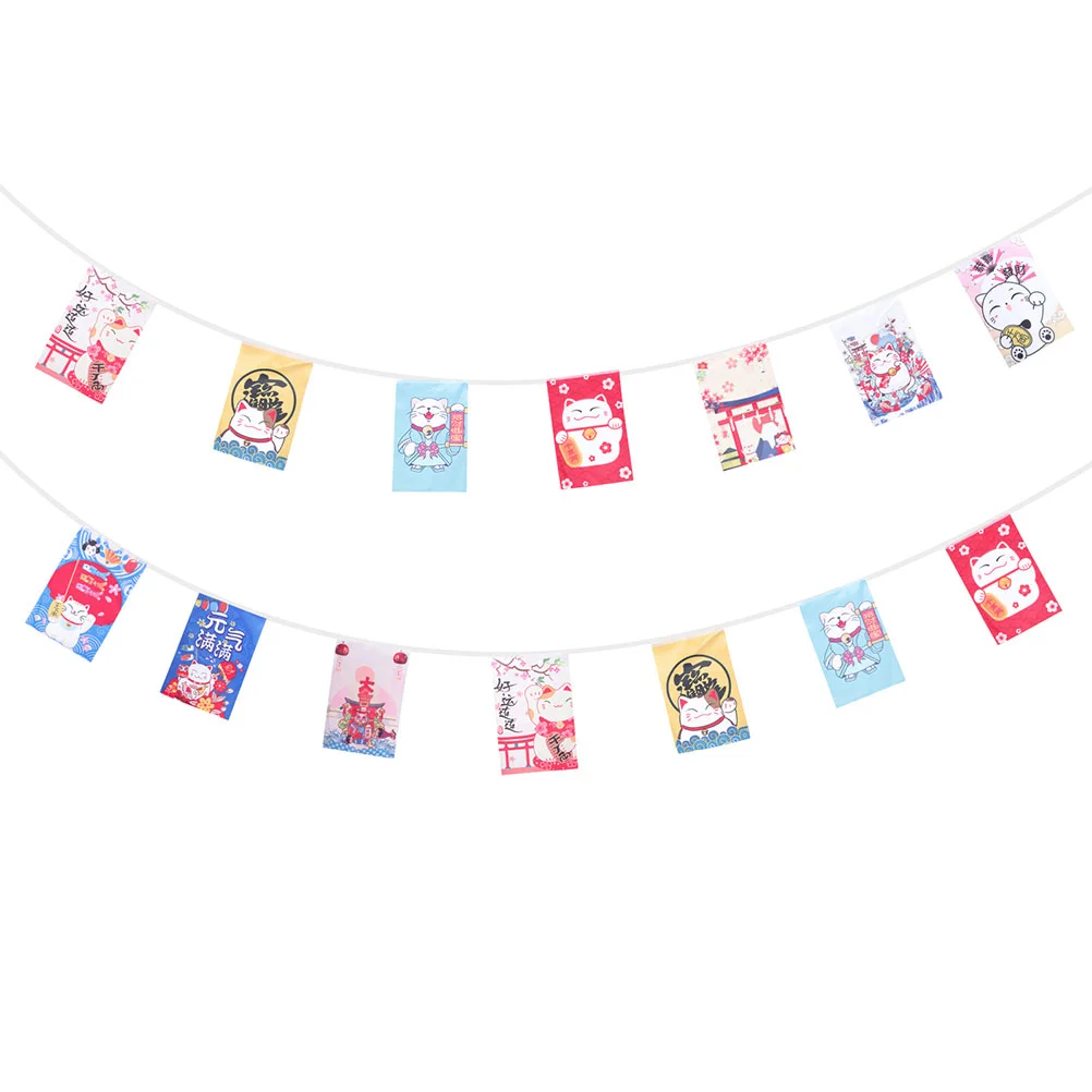 

2pcs Japanese Cat Bunting Banner Japanese Restaurant Decoration Banner