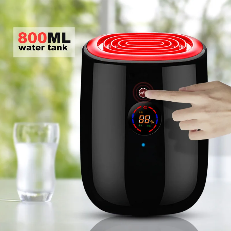 

800ml Powerful Dehumidifiers Portable Electric Dehumidifiers for Damp Auto-off Defrost Mute Design Air Dryer with Water Pipe