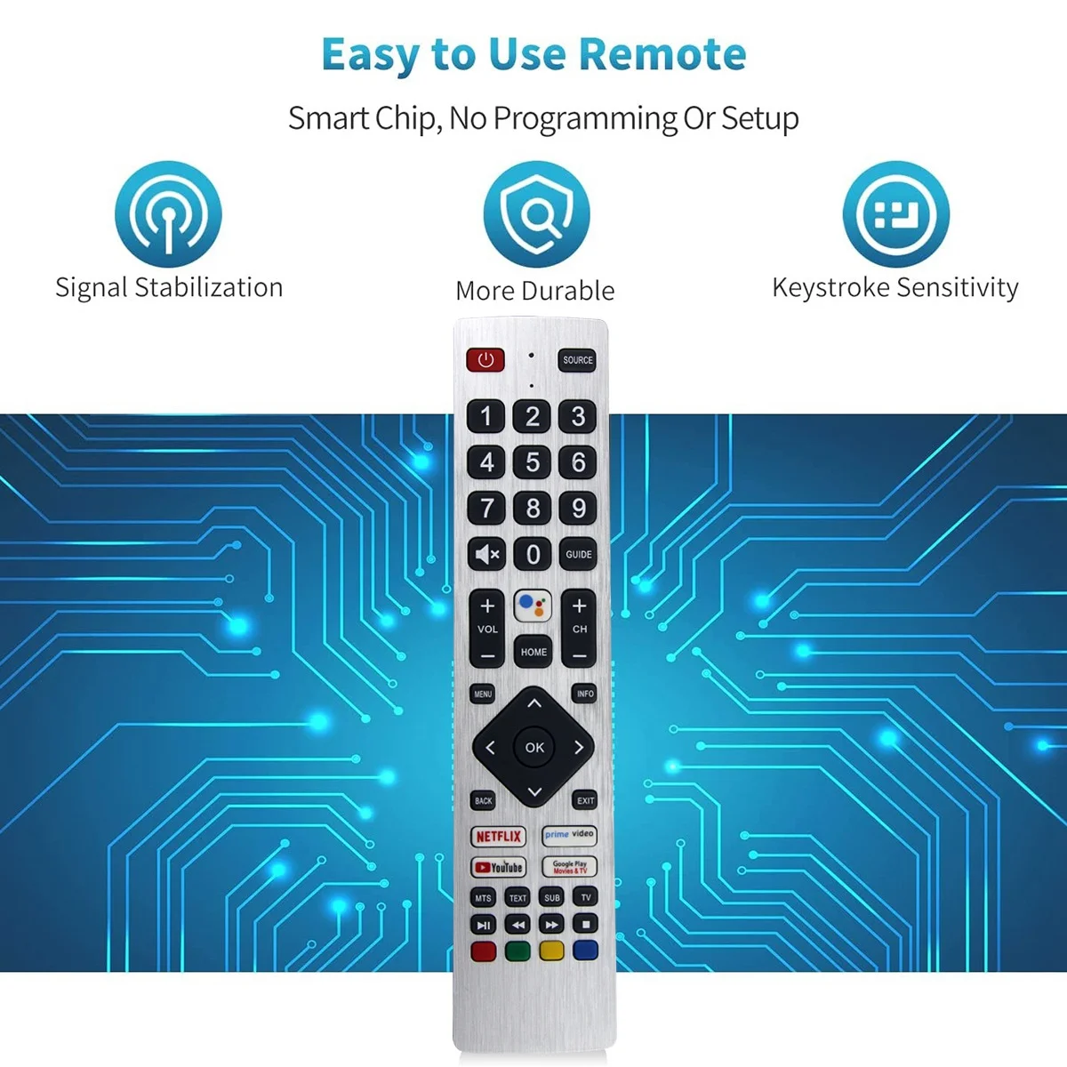 

RMC0133 Remote Control Replace for Sharp TV Remote Control Free Setup
