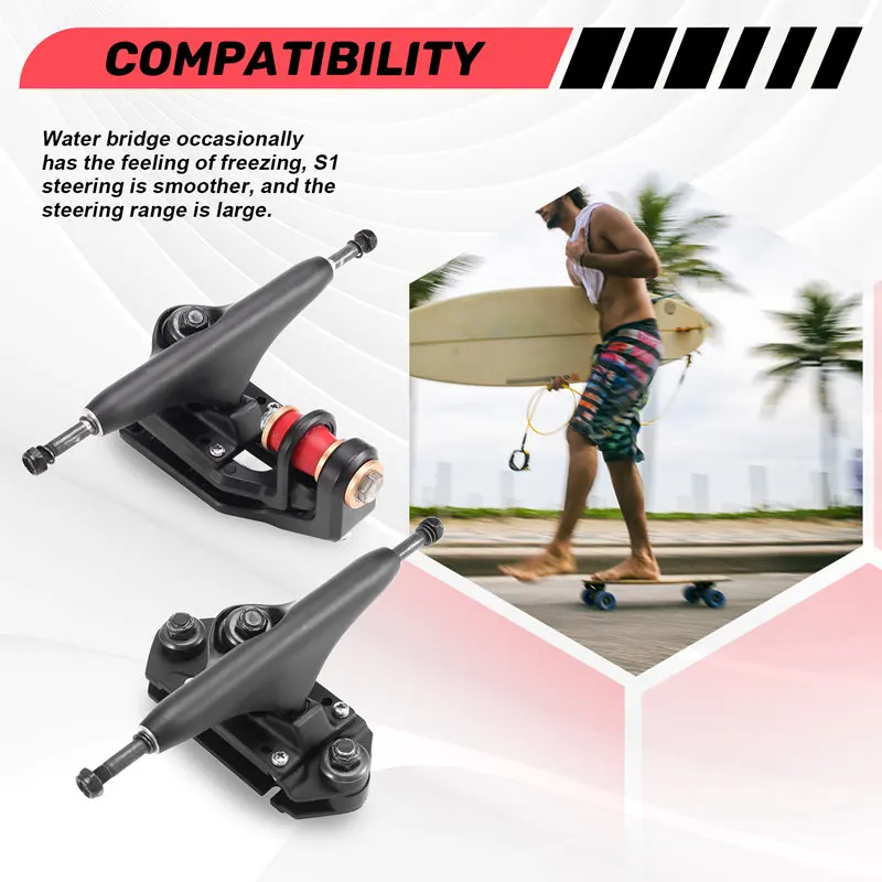 S1 Surf Скейтборд Грузовики Адаптер Pu Втулка Skate Bridges Гибкое рулевое управление с 6