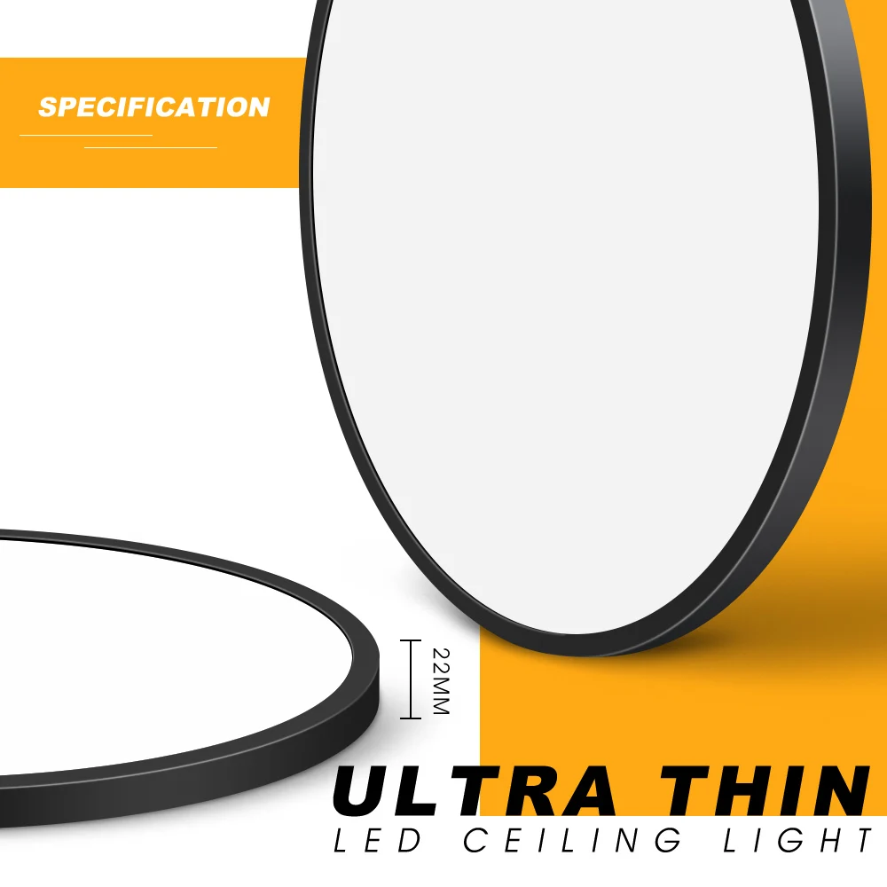 Ультратонкие светодиодные потолочные светильники 22 мм приглушаемый светильник